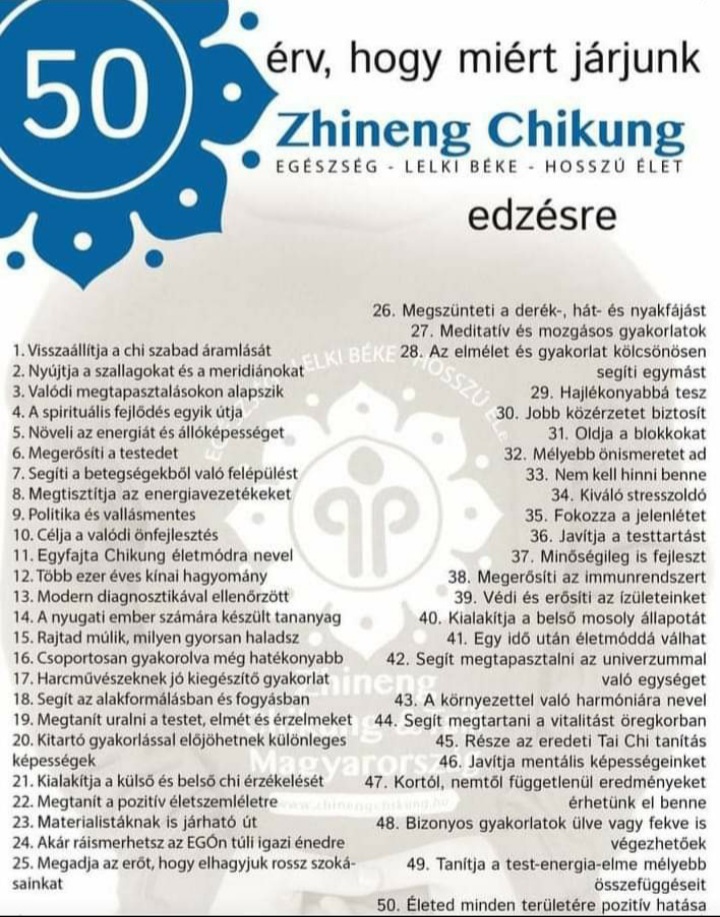 50 érv, hogy miért járjunk CHIKUNG edzésre